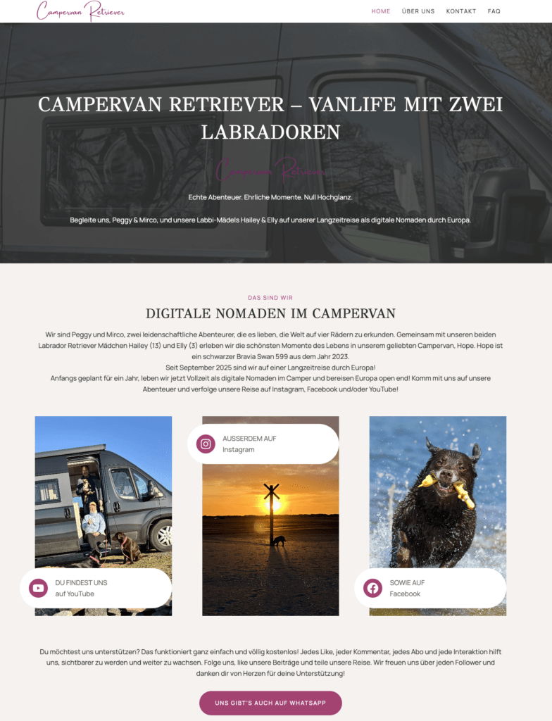 Screenshot CampervanRetriever Website